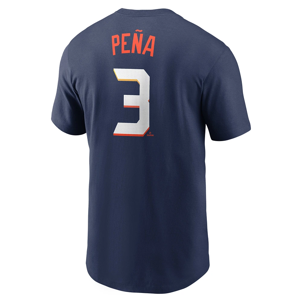 T-shirt Nike Jeremy Peña bleu marine Houston Astros 2025 City Connect Fuse avec nom et numéro