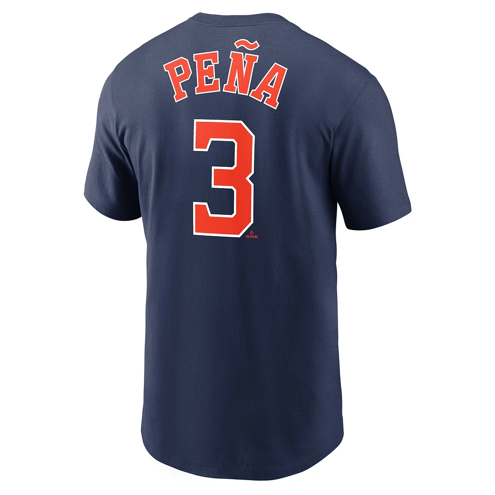 T-shirt Nike Jeremy Peña pour hommes, bleu marine, nom et numéro du joueur des Astros de Houston