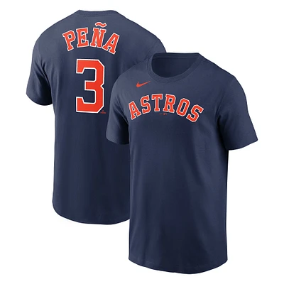 T-shirt Nike Jeremy Peña pour hommes, bleu marine, nom et numéro du joueur des Astros de Houston