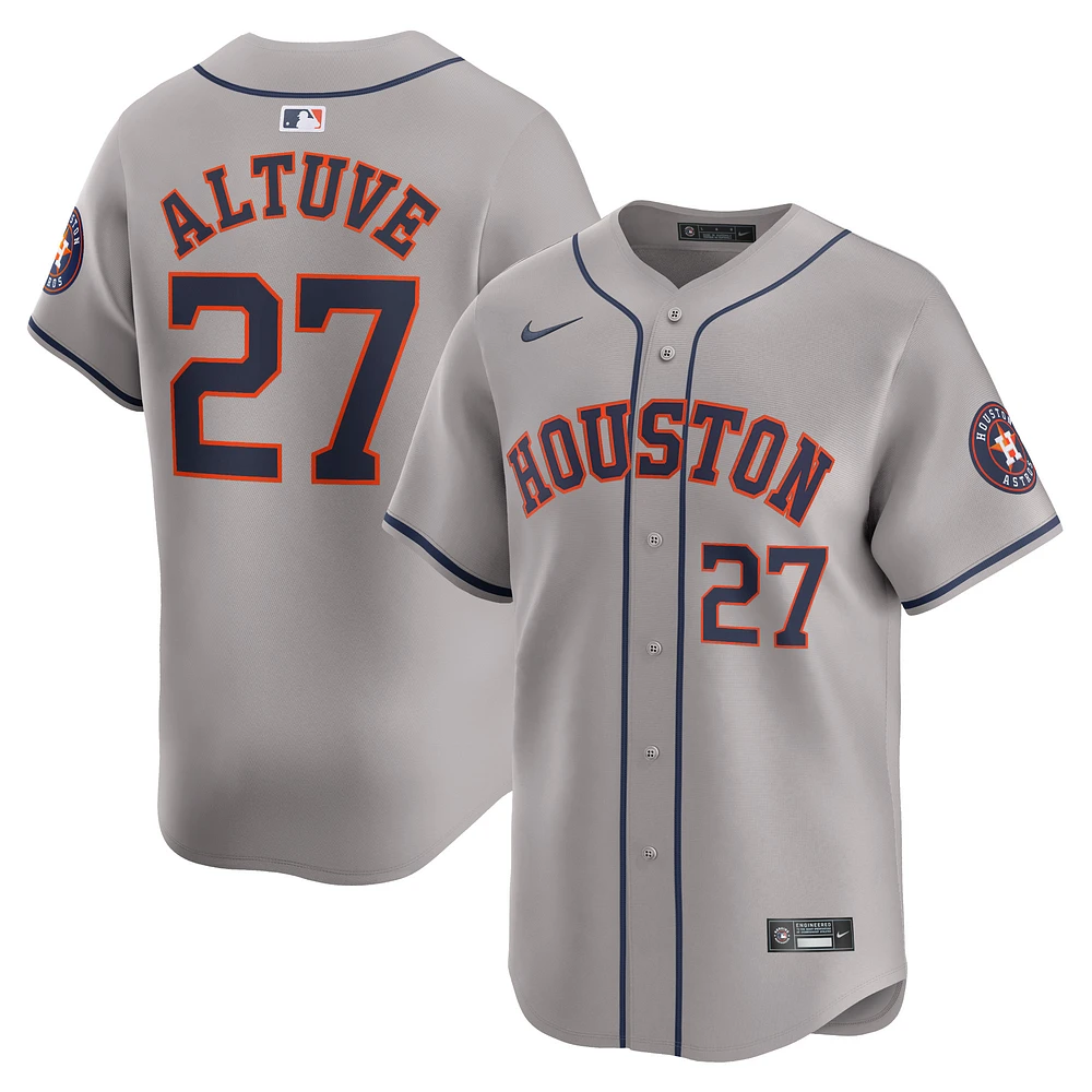 Maillot de joueur Nike Jose Altuve pour hommes, gris, Houston Astros Away Limited Player