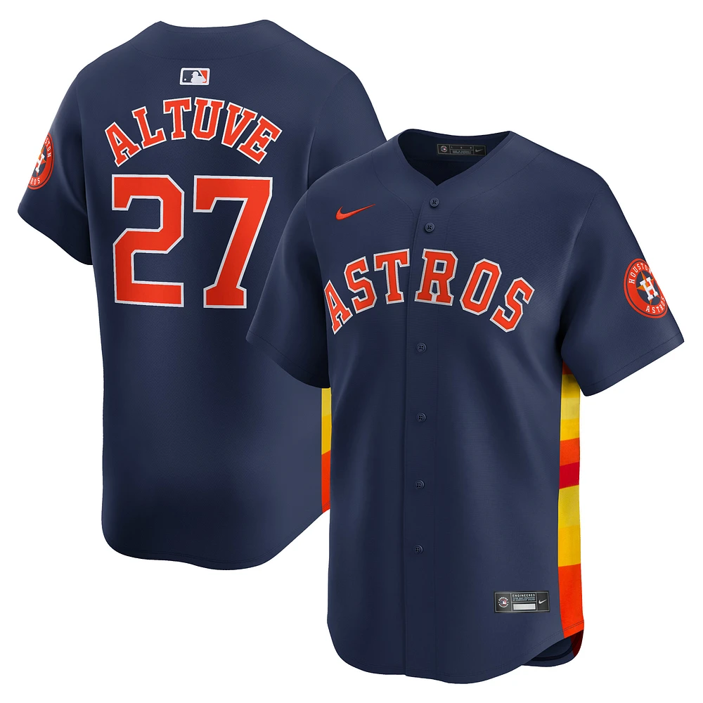 Maillot de joueur alternatif limité Nike Jose Altuve pour hommes, bleu marine, Houston Astros