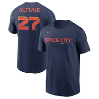 T-shirt Nike Jose Altuve pour hommes, bleu marine, Houston Astros City Connect, nom et numéro