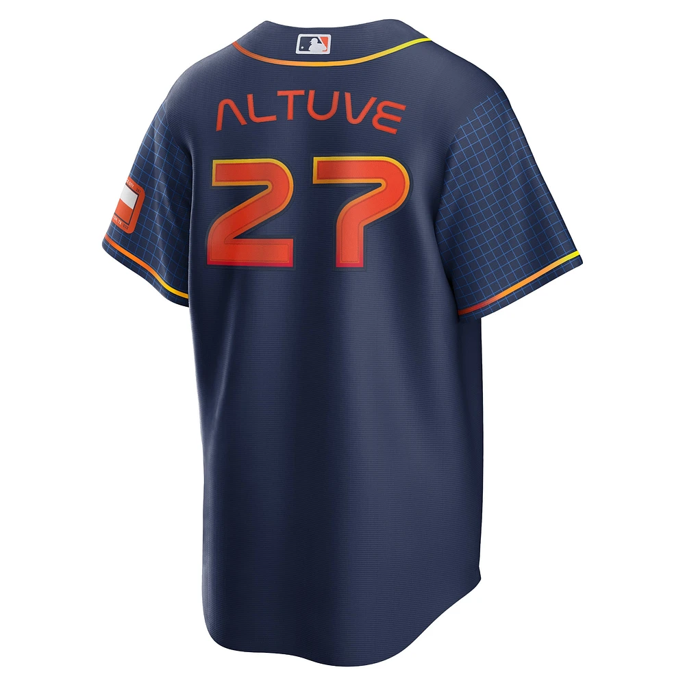 Maillot de joueur réplique Nike Jose Altuve des Houston Astros City Connect pour hommes, bleu marine