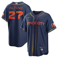 Maillot de joueur réplique Nike Jose Altuve des Houston Astros City Connect pour hommes, bleu marine