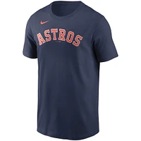 T-shirt Nike Jose Altuve pour hommes, bleu marine, nom et numéro des Astros de Houston