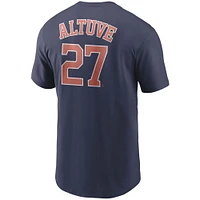 T-shirt Nike Jose Altuve pour hommes, bleu marine, nom et numéro des Astros de Houston