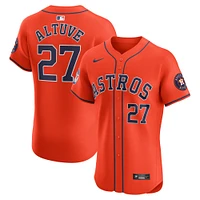 Maillot de joueur Nike Jose Altuve Orange Houston Astros Alternate Elite Sponsor Patch pour hommes