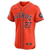 Maillot de joueur Nike Jose Altuve Orange Houston Astros Alternate Elite Sponsor Patch pour hommes