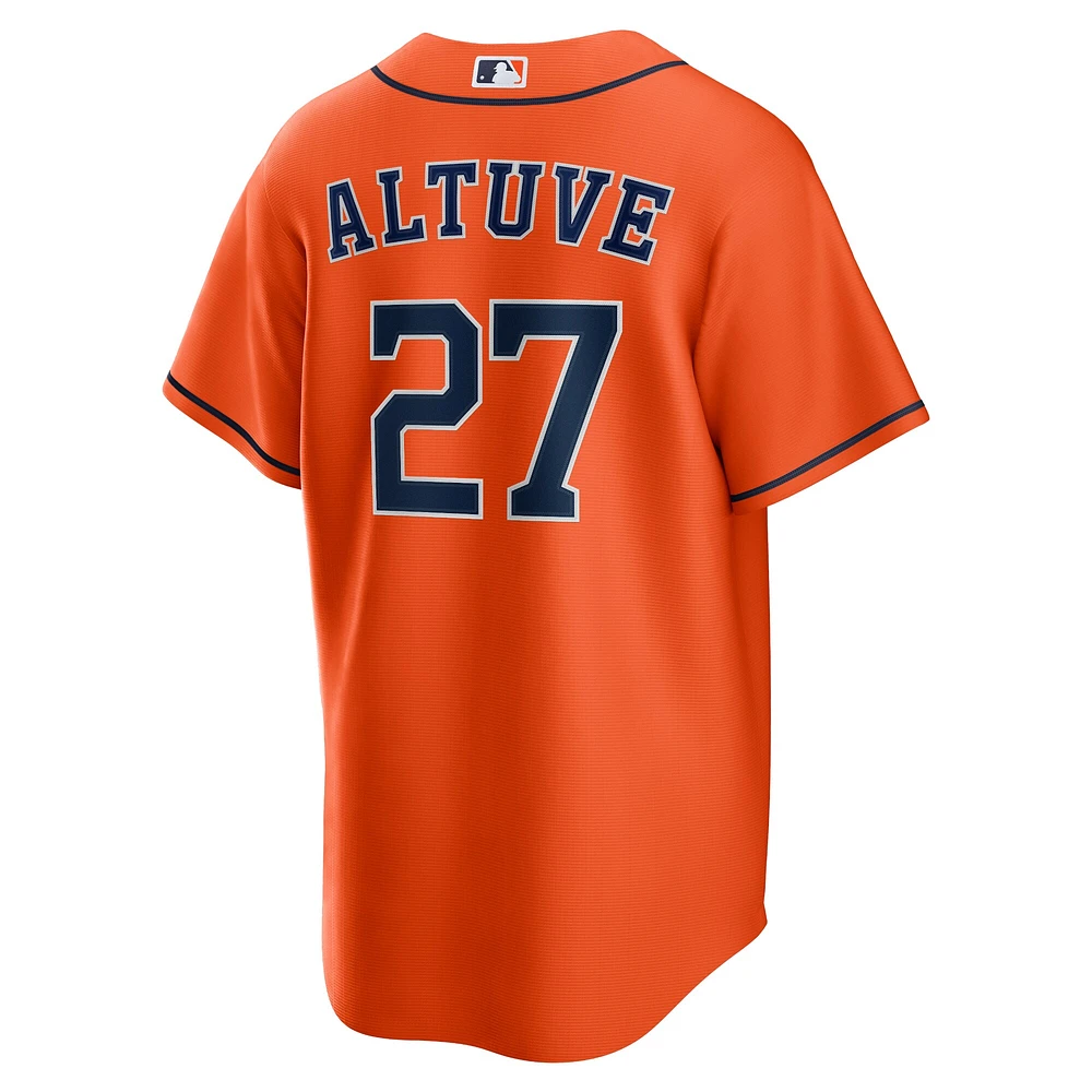 Maillot réplique alternatif du nom joueur des Astros de Houston, orange, Nike Jose Altuve pour homme