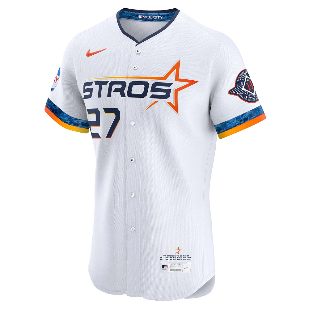 Men's Nike Jose Altuve White Houston Astros 2025 City Connect Elite Player Jersey