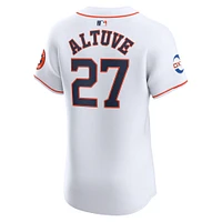 Maillot de joueur Nike Jose Altuve blanc Houston Astros Home Elite Sponsor Patch pour homme