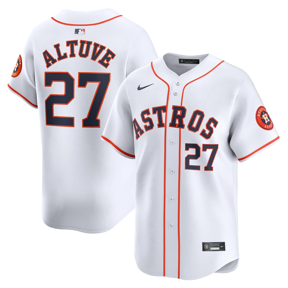 Maillot de joueur Nike Jose Altuve pour hommes, Houston Astros Home Limited, blanc