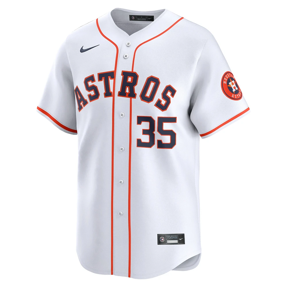 Maillot de joueur Nike Justin Verlander pour hommes, blanc, Houston Astros Home Limited Player