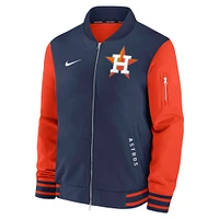 Men's Nike Navy/Orange Houston Astros Authentic Collection Dugout Full-Zip Bomber Jacket