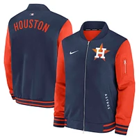 Men's Nike Navy/Orange Houston Astros Authentic Collection Dugout Full-Zip Bomber Jacket