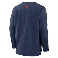 Haut à manches longues léger et performant pour homme Nike Houston Astros Authentic Collection bleu marine/orange