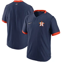 Men's Nike Navy/Orange Houston Astros Authentic Collection Short Sleeve Hot Pullover Jacket