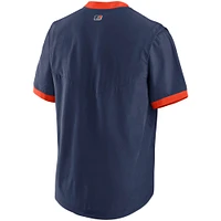 Veste à enfiler chaude manches courtes Nike Houston Astros Authentic Collection pour homme - Bleu marine/orange