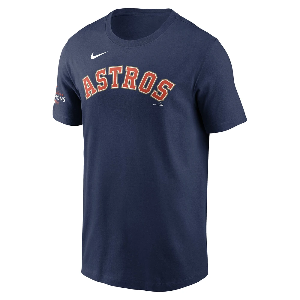 T-shirt Nike Houston Astros 2023 Gold Collection Wordmark pour homme, bleu marine