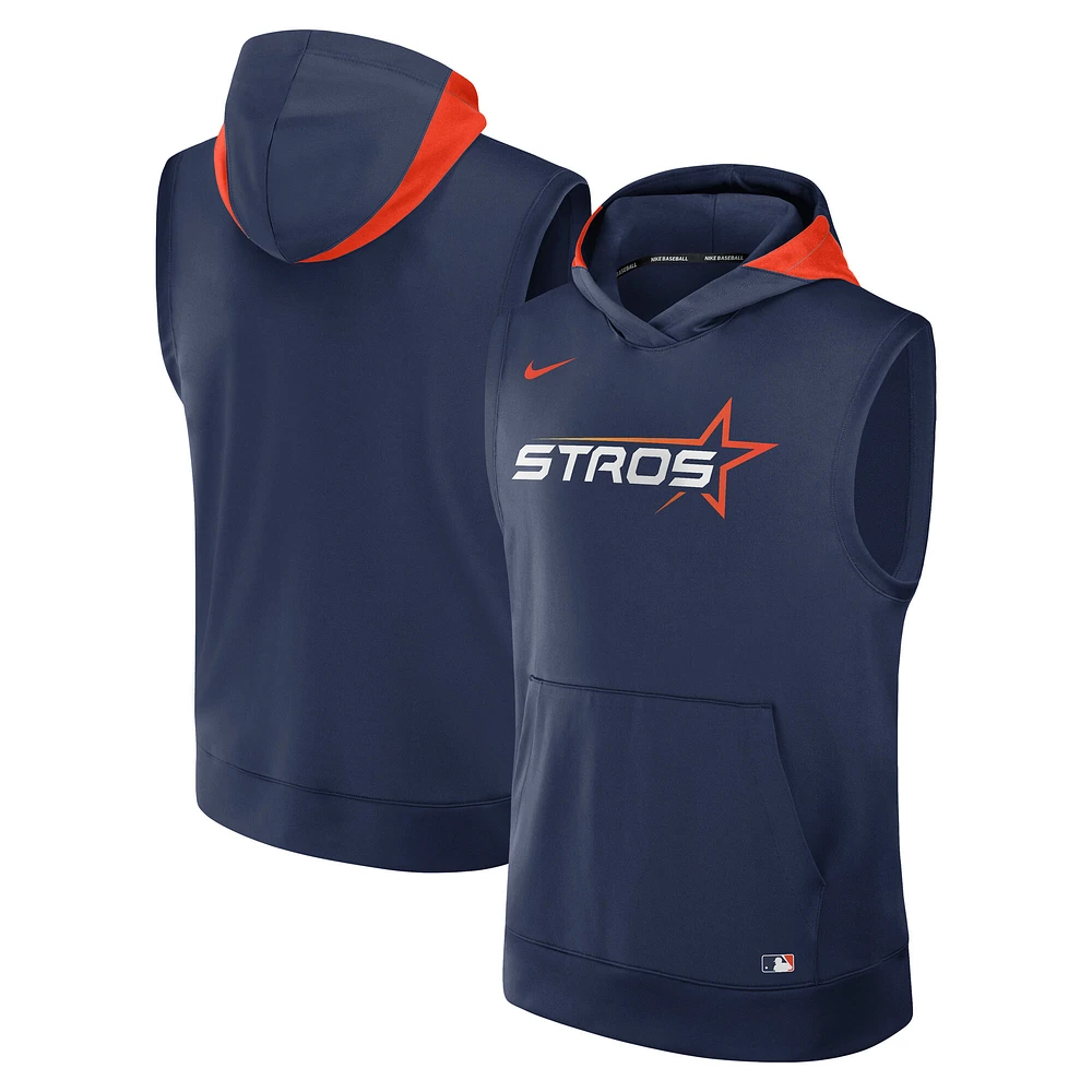 Men's Nike  Navy Houston Astros 2025 City Connect Performance Sleeveless Pullover Hoodie
