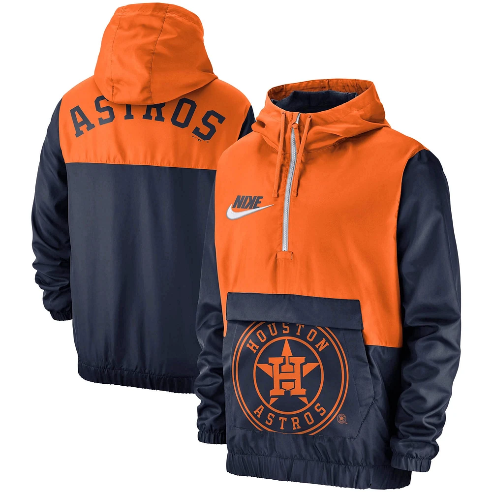 Men's Nike Navy Houston Astros Anorak 1/2-Zip Pullover Hooded Jacket