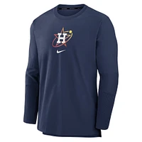 Men's Nike Navy Houston Astros Authentic Collection City Connect Player Tri-Blend Performance Pullover Jacket