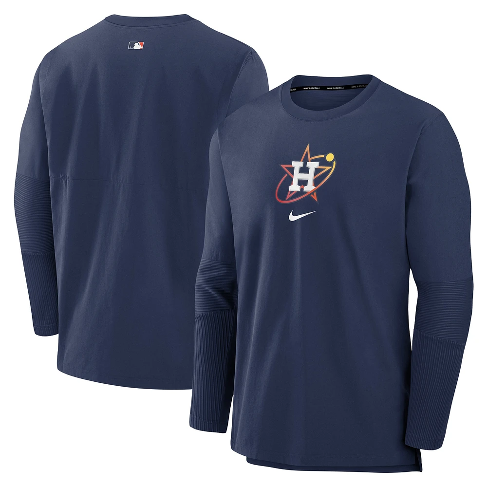 Men's Nike Navy Houston Astros Authentic Collection City Connect Player Tri-Blend Performance Pullover Jacket