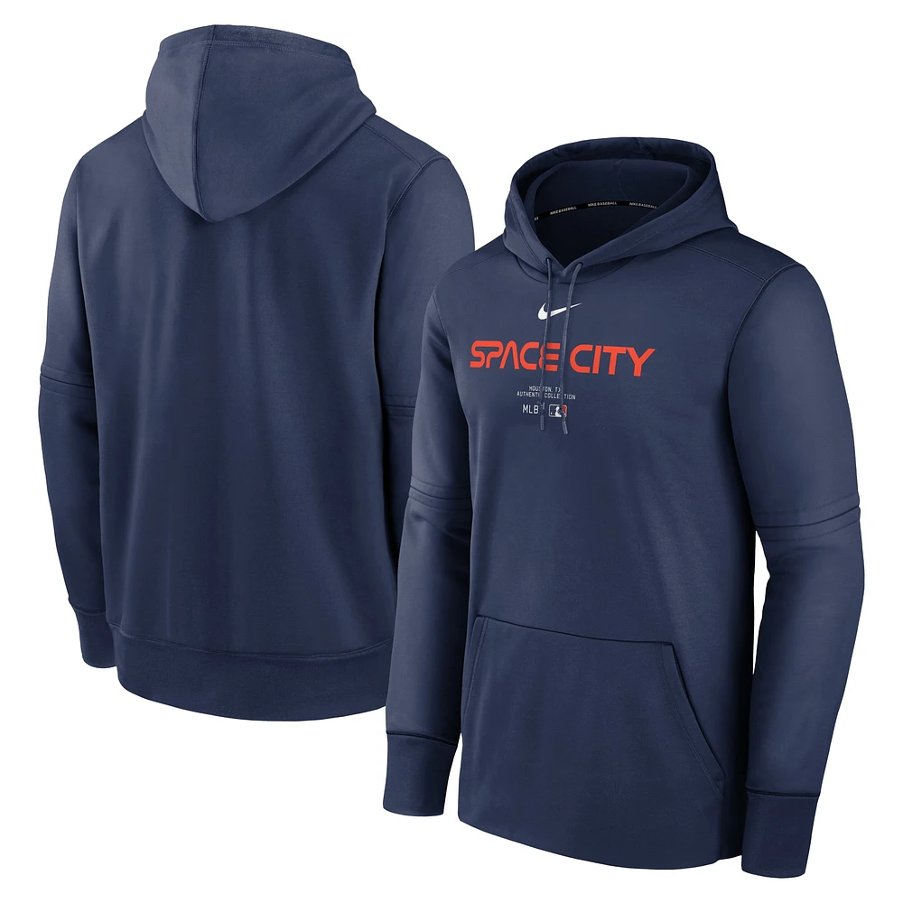 Men's Nike Navy Houston Astros Authentic Collection City Connect Practice Performance Pullover Hoodie