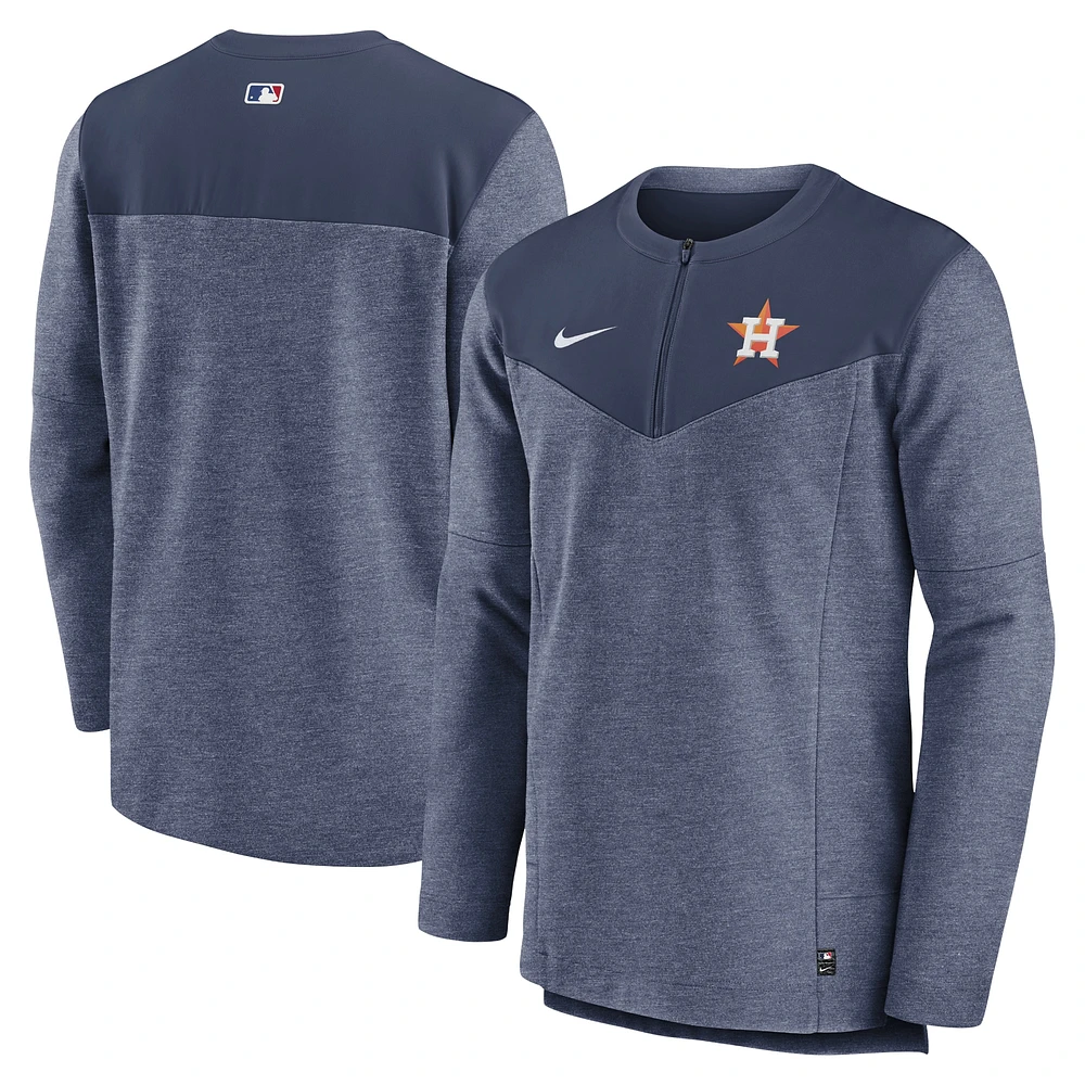 Men's Nike Navy Houston Astros Authentic Collection Game Time Performance Half-Zip Top