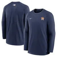 T-shirt à manches longues Nike Houston Astros Authentic Collection Logo Performance pour homme - Bleu marine