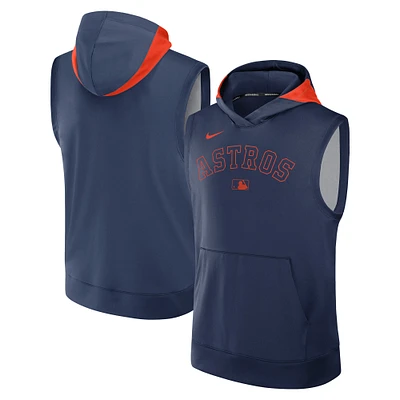 Men's Nike Navy Houston Astros Authentic Collection Performance Sleeveless Pullover Hoodie