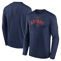 Men's Nike Navy Houston Astros Authentic Collection Practice Performance Long Sleeve T-Shirt