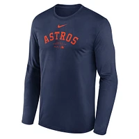 T-shirt à manches longues Nike bleu marine Houston Astros Authentic Collection Practice Performance pour homme