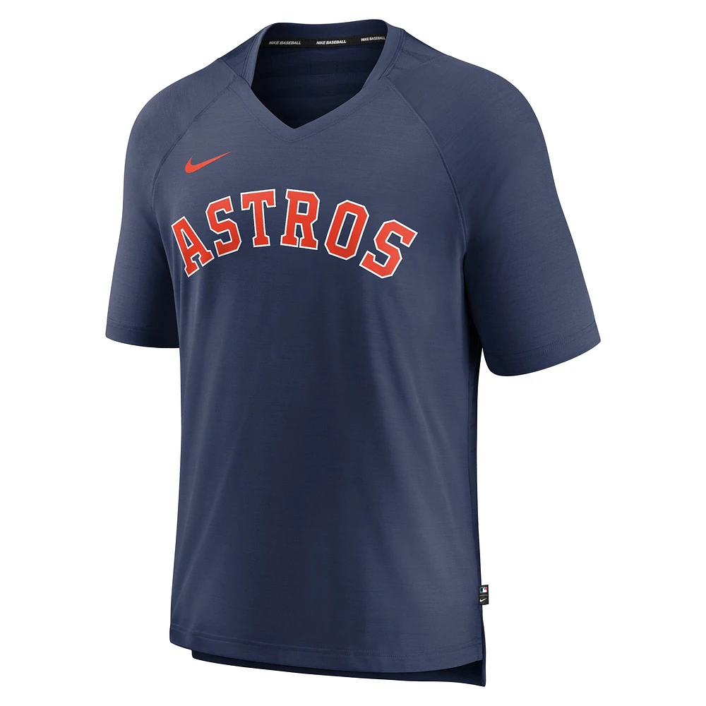 T-shirt à encolure en V pour homme Nike Houston Astros Authentic Collection - Bleu marine