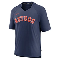 Men's Nike Navy Houston Astros Authentic Collection Pregame Raglan Performance V-Neck T-Shirt