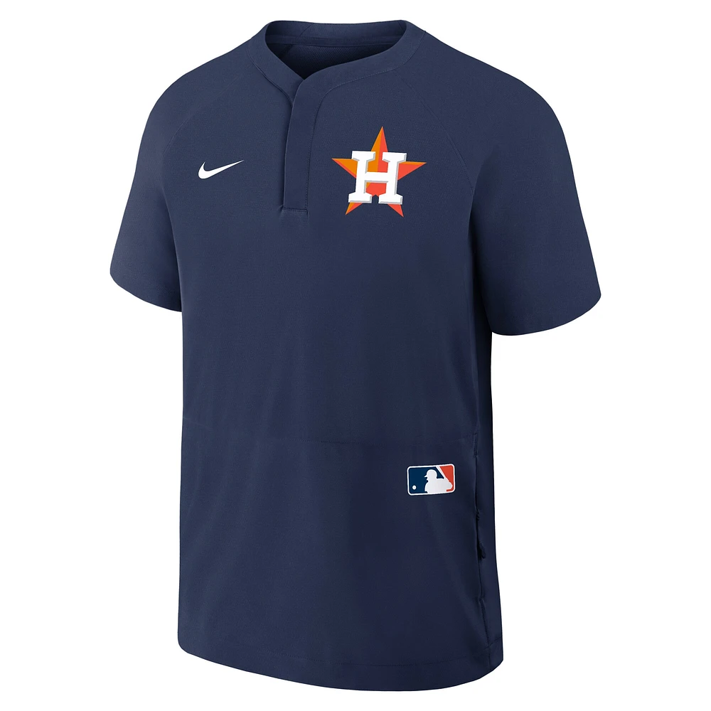 Men's Nike Navy Houston Astros Authentic Collection Raglan Short Sleeve Windshirt