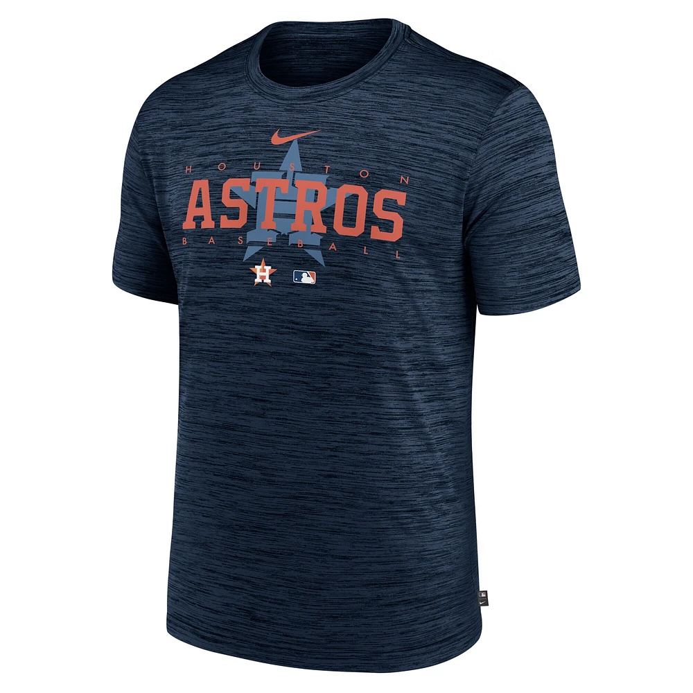 T-shirt Nike Houston Astros Authentic Collection Velocity Performance Practice pour homme - Bleu marine