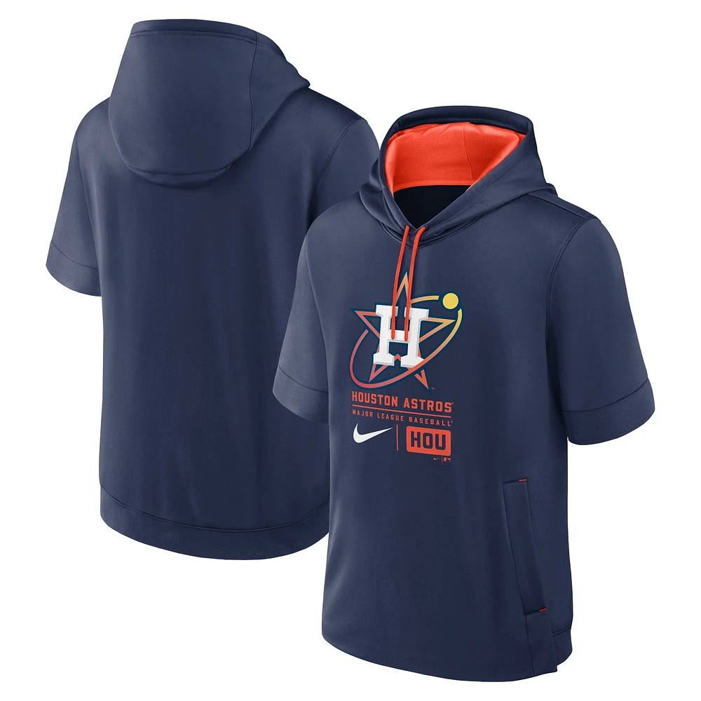 Sweat à capuche manches courtes Nike pour hommes, bleu marine, Houston Astros City Connect Color Block