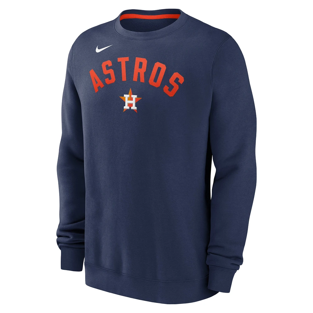 Men's Nike Navy Houston Astros Classic Fleece Performance Pullover Sweatshirt