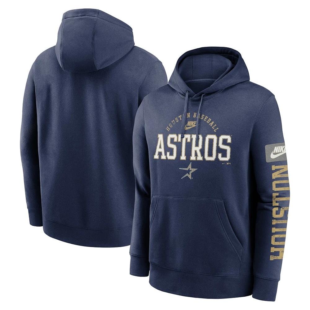 Men's Nike Navy Houston Astros Cooperstown Collection Splitter Club Fleece Pullover Hoodie