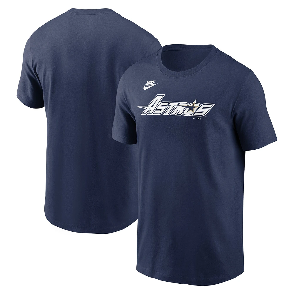 T-shirt Nike bleu marine Houston Astros Cooperstown Wordmark pour homme