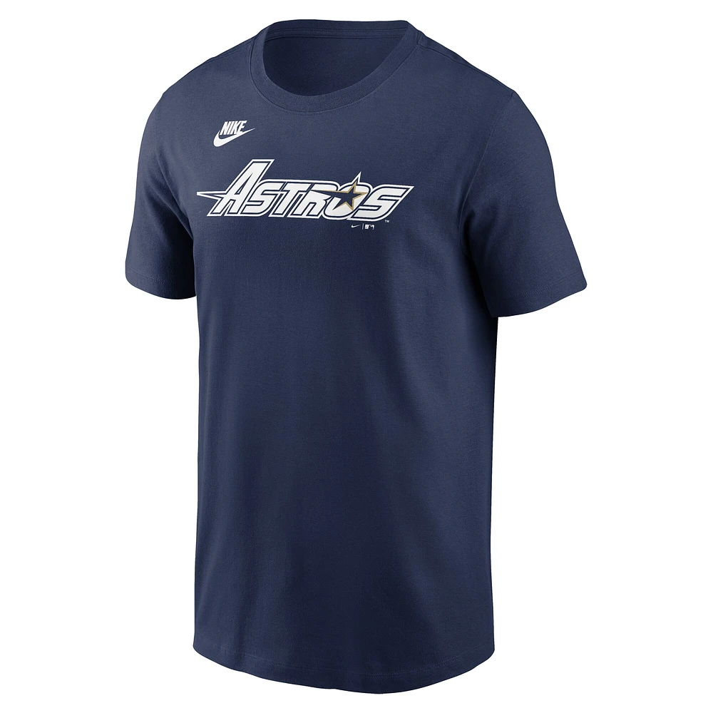 T-shirt Nike bleu marine Houston Astros Cooperstown Wordmark pour homme