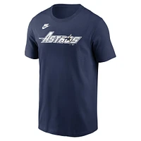T-shirt Nike bleu marine Houston Astros Cooperstown Wordmark pour homme