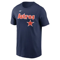 T-shirt Nike bleu marine Houston Astros Cooperstown Wordmark pour homme