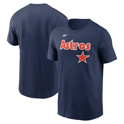 T-shirt Nike bleu marine Houston Astros Cooperstown Wordmark pour homme