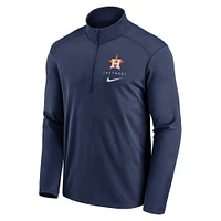 Haut à demi-zip Nike bleu marine avec logo de la franchise Houston Astros Pacer Performance pour hommes