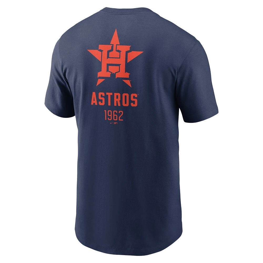 T-shirt Nike bleu marine Houston Astros avec grand logo dans le dos pour homme