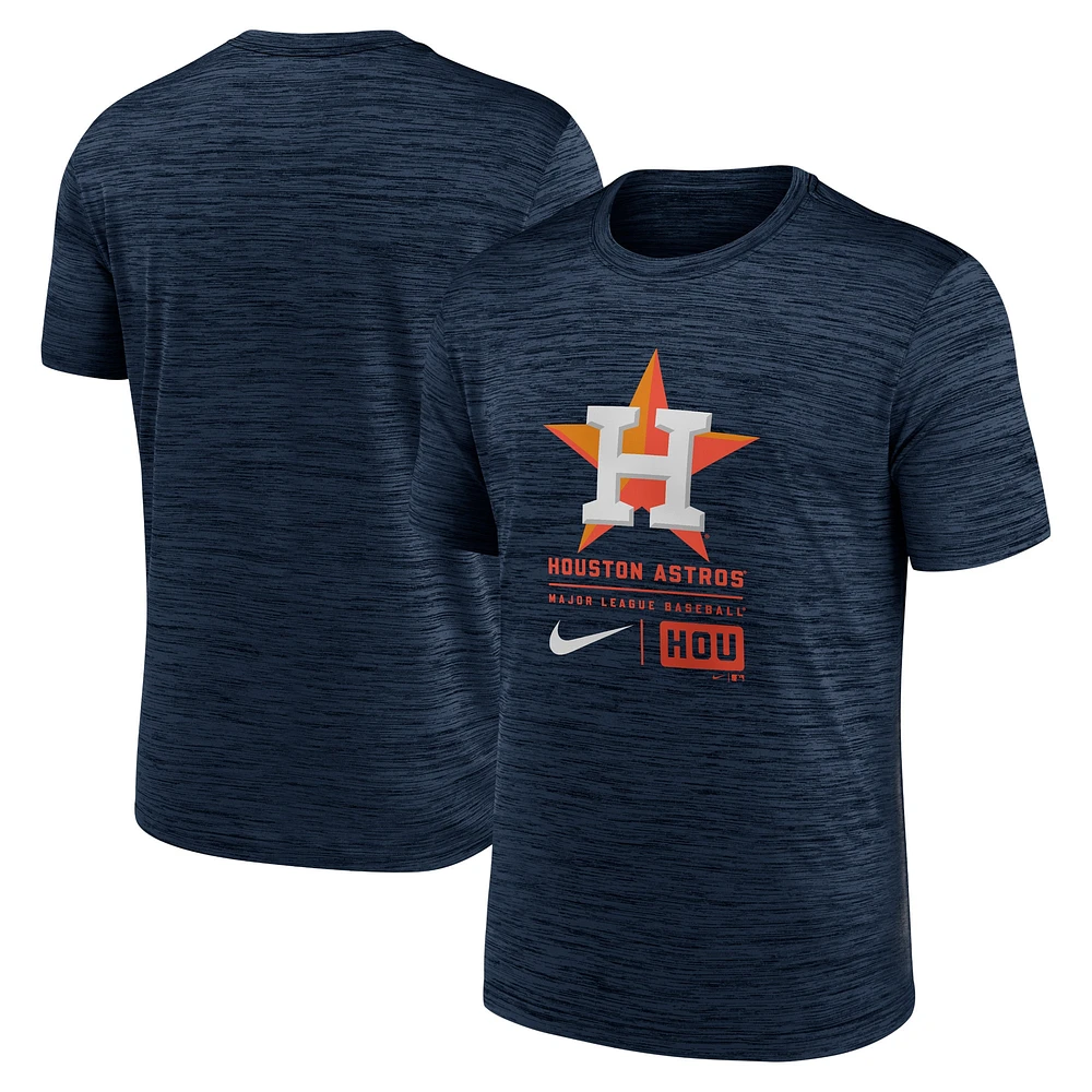 T-shirt Nike bleu marine Houston Astros avec grand logo Velocity pour homme