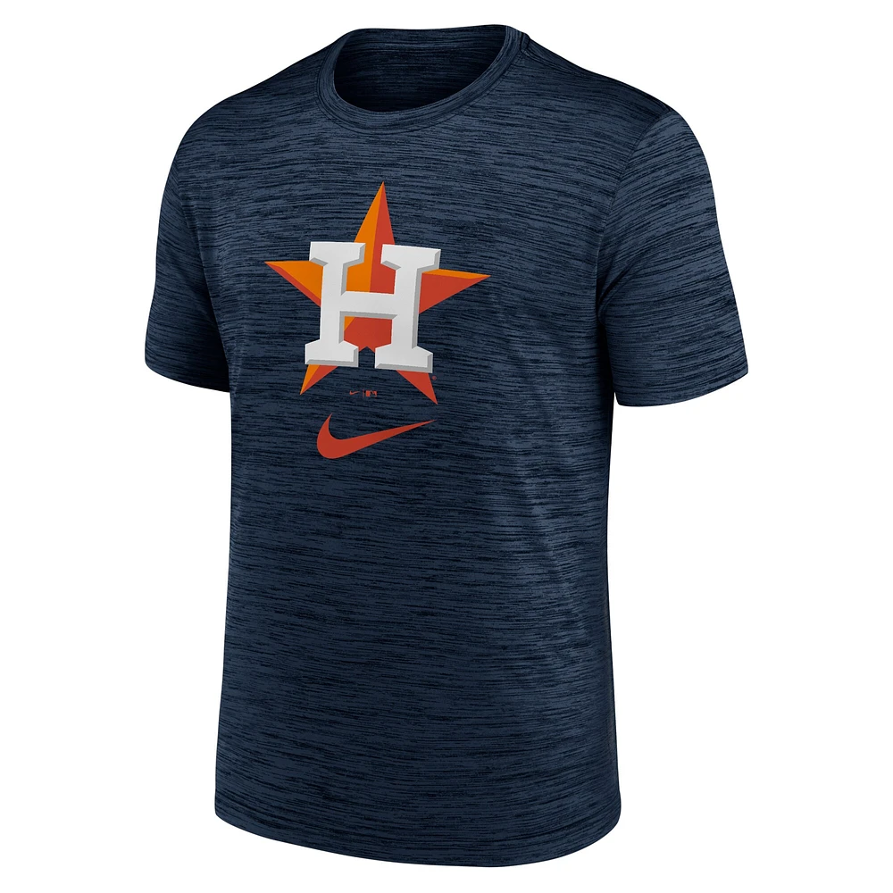 T-shirt Nike bleu marine Houston Astros Logo Velocity Performance pour hommes