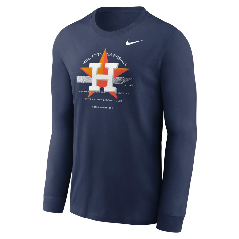 Nike Men's Nike Navy Houston Astros Over Arch Performance Long Sleeve  T-Shirt